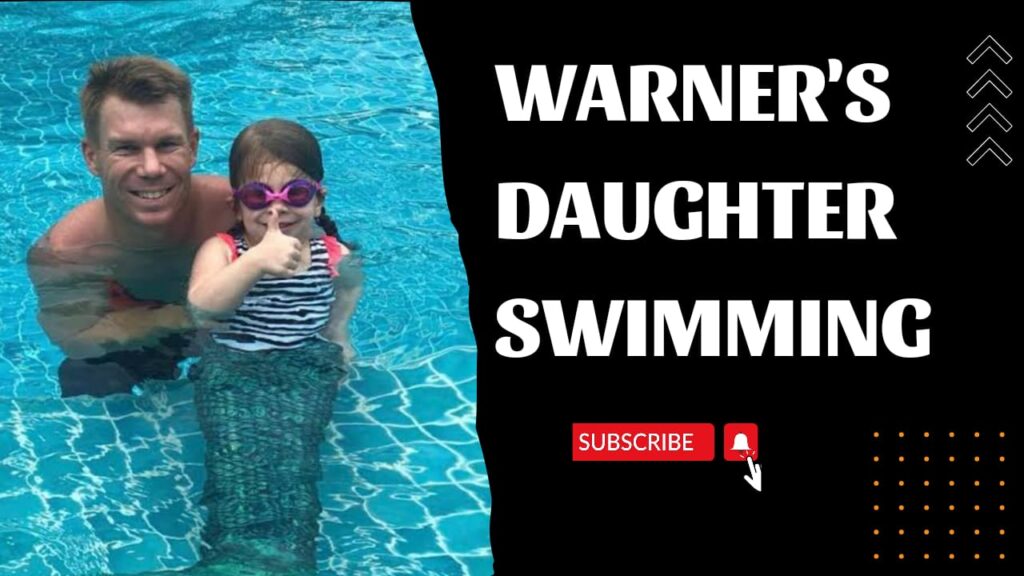 David Warner & Candice Warner celebrating their daughter win in her school’s swimming competition