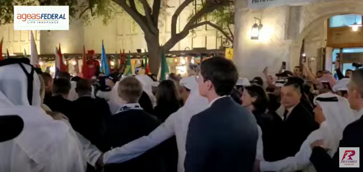 President of France, Emmanuel Macron, was at Souq Waqif! He’s now at Al Bayt for the big clash.