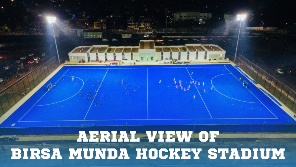 Aerial view of Birsa Munda Hockey Stadium, Rourkela