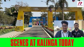 What are the scenes at Kalinga stadium the day after Indian team were knocked out of HWC 2023?