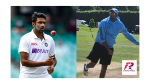  Ravi Ashwin in a test and practice photograph 