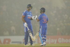 Shivam Dube and Rinku Singh in action vs Afghanistan, 1st T20I