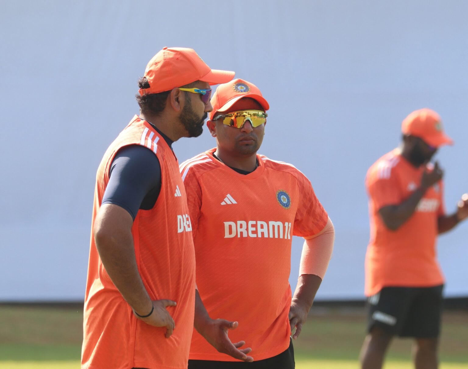 Rohit Sharma with Sarfaraz Khan ahead of 2nd Test