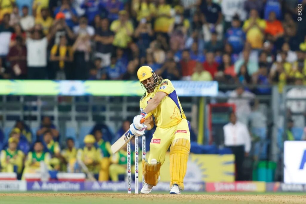 MS Dhoni in action in IPL 2024