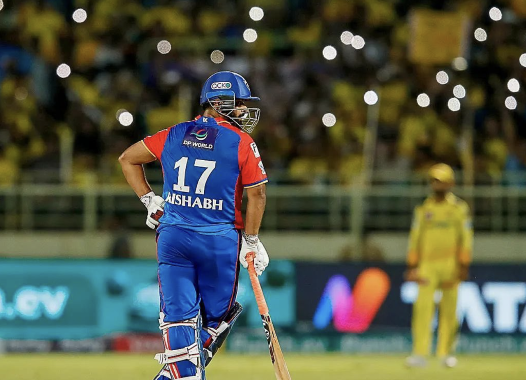 Rishabh Pant in an IPL game against Chennai Super Kings