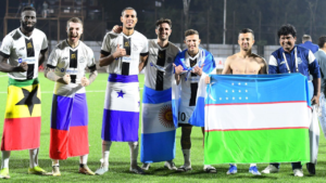 Mohammedan Players celebrating their historic triumph