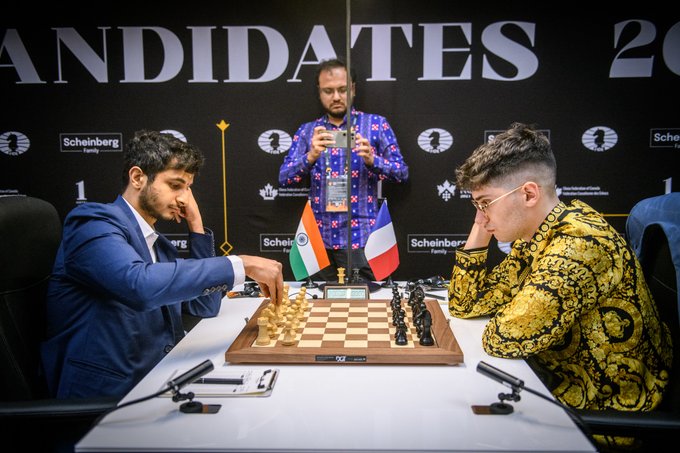 Great day for Indian men at Candidates chess Vidit Gujrathi and Ali Firouzja