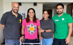 Vinesh Phogat with Viren Rasquinha and others