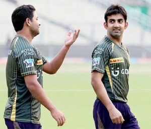 Piyush Chawla with Gautam Gambhir for KKR