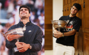 Carlos Alcaraz with the Roland Garros Title