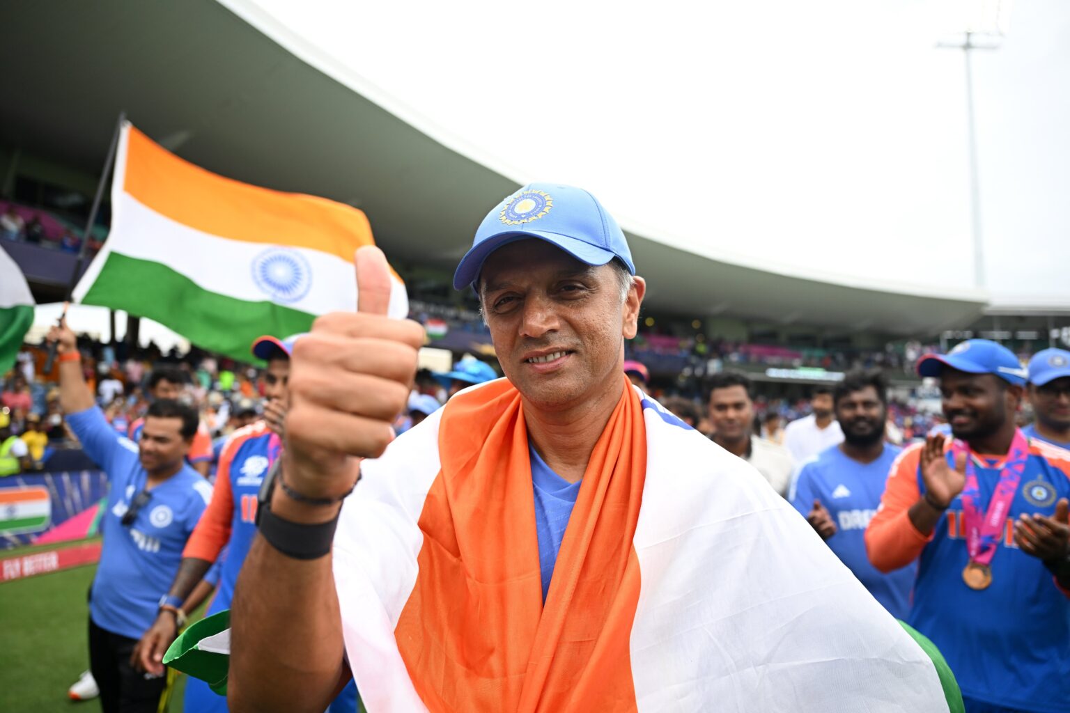 Rahul Dravid finally gets his hands on an ICC Trophy