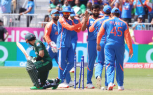 India celebrate after Rizwan's wicket, T20 World Cup 2024