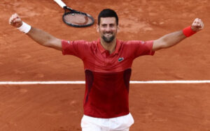 Novak Djokovic in action