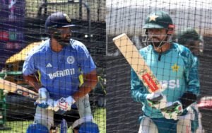 Rohit Sharma and Babar Azam in nets