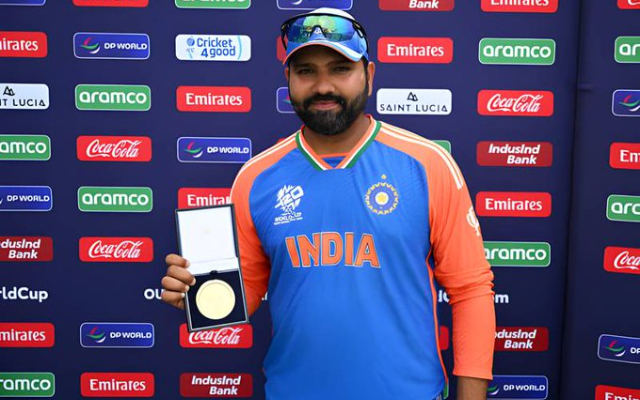 Not just big hits, Rohit serves up a tactical masterclass Rohit Sharma with the POTM Award