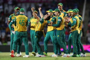 South Africa celebrating after a wicket vs Afghanistan