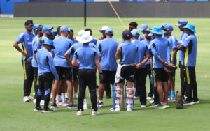 Team India hurdle at practice
