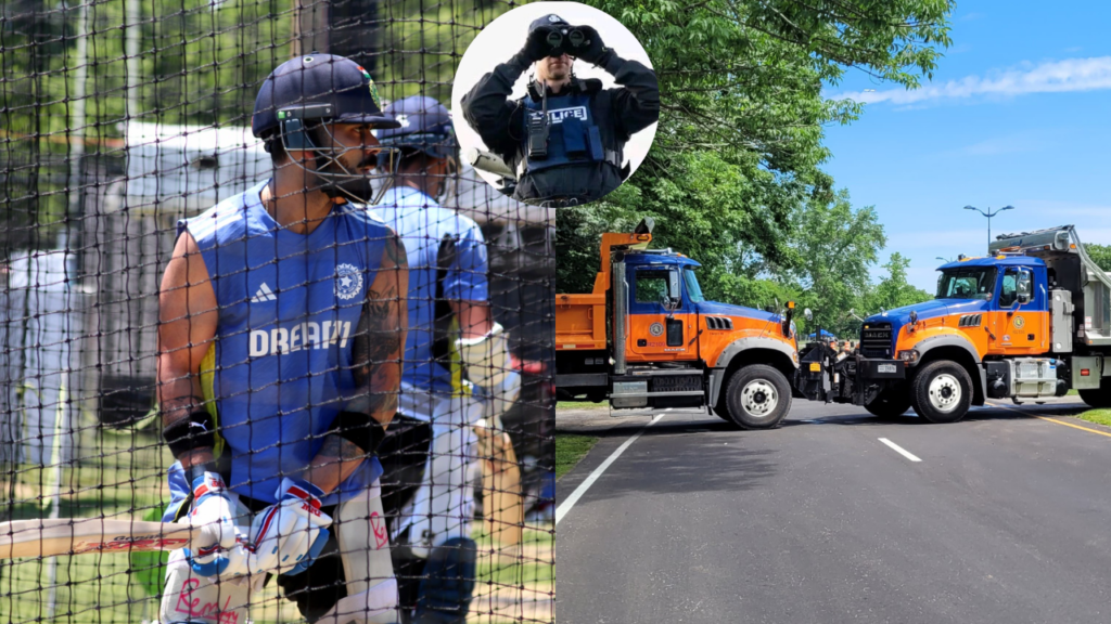 Virat Kohli in practice and security in NY for ICC T20 WC
