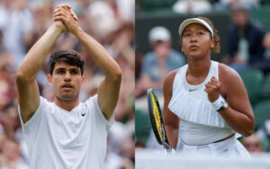 Carlos Alcaraz and Naomi Osaka at Wimbledon 2024