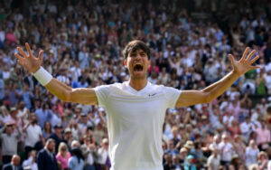 Carlos Alcaraz after winning Wimbledon 2024