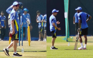 Gautam Gambhir with Hardik Pandya in the 1st Practice Session