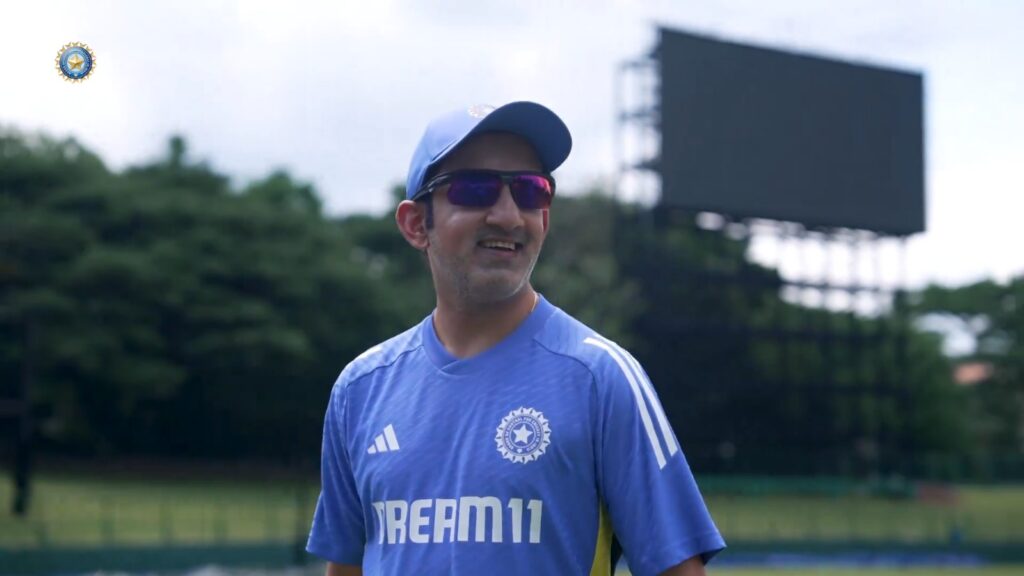 India head coach Gautam Gambhir conducting his first training session