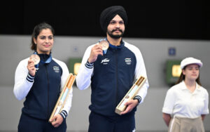 Manu Bhaker and Sarabjot Singh