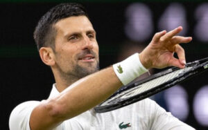 Novak Djokovic in a light mood in Wimbledon 2024