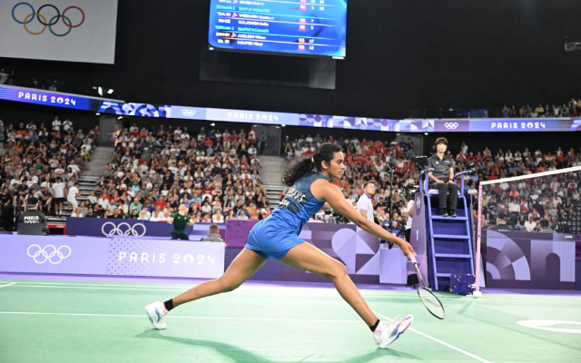 PV Sindhu in Ferrari mode against Kuuba PV Sindhu in action