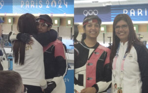 Ramita Jindal with her coach, Suma Shirur in Paris Olympics 2024