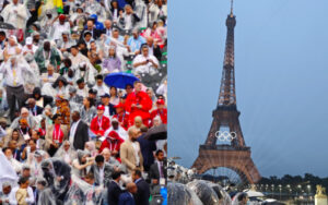 Scenes before and after of the opening ceremony of the Paris Olympics 2024