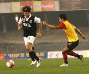 Sourav Ganguly in action for Mohammedan SC vs East Bengal