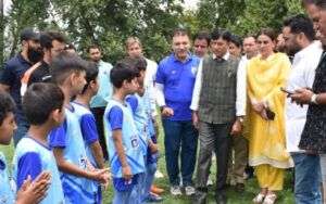 Sports Minister Dr. Mansukh Mandaviya inaugurating the Blue Cubs Development Centre in Srinagar