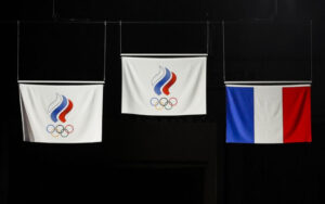 The Russian Olympic Committee and France flags in 2021