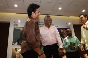 Anshuman Gaekwad with Sachin Tendulkar