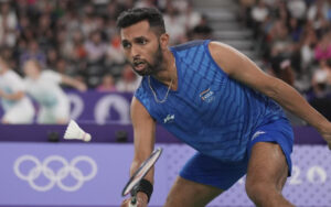 HS Prannoy in action