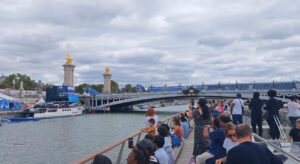 Scenic Seine river in frame