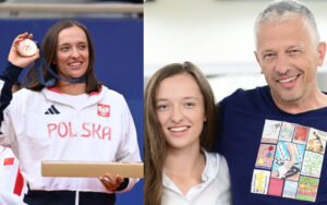 Iga Swiatek with her Bronze medal in the Paris Olympics 2024 and with her father