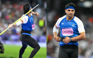 Neeraj Chopra in the final of the Paris Olympics 2024