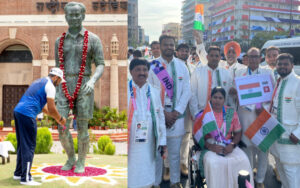 Paying respect to Dhyan Chand and Indian Contingent in Paris Paralympics 2024