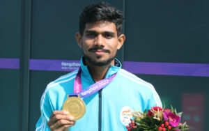 Shailesh Kumar with his Gold Medal in Hangzhou APG 2022