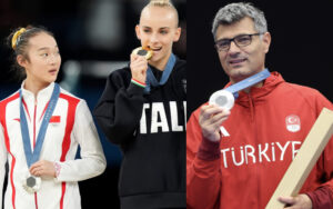 Zhou Yaqin and Yusuf Dikec at the Paris Olympics 2024