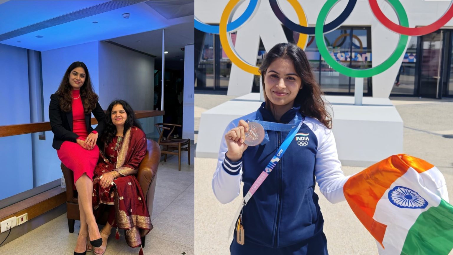 Manu Bhaker and Sumedha Bhaker