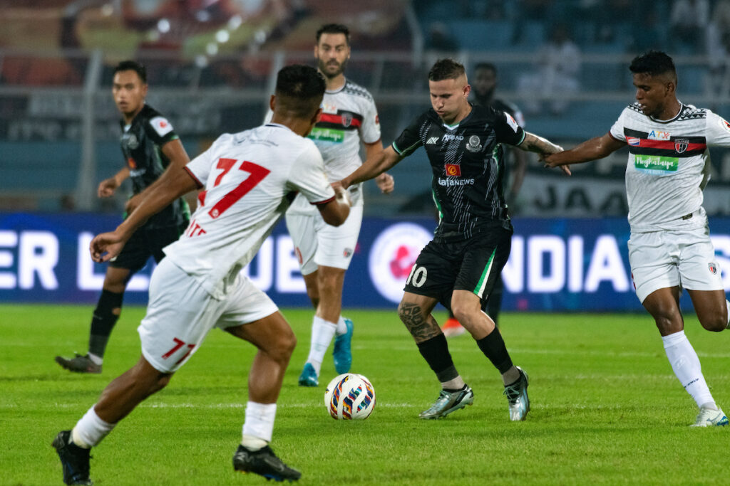 Alaeddine Ajaraei’s late strike helps NorthEast United FC triumph in Mohammedan Sporting’s ISL coronation party