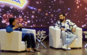 Mohammed Shami with Boria Majumdar at the event