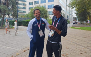 Sumit Antil with Nishad Kumar in Paris