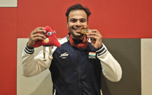 Sumit Antil with the Gold medal