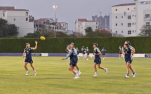 Australia players enjoying Australia Rules Football