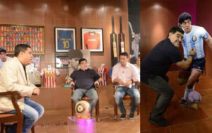 Boria Majumdar with Diego Maradona