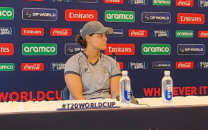 Chloe Tryon attended the pre-match press conference for South Africa ahead of the final